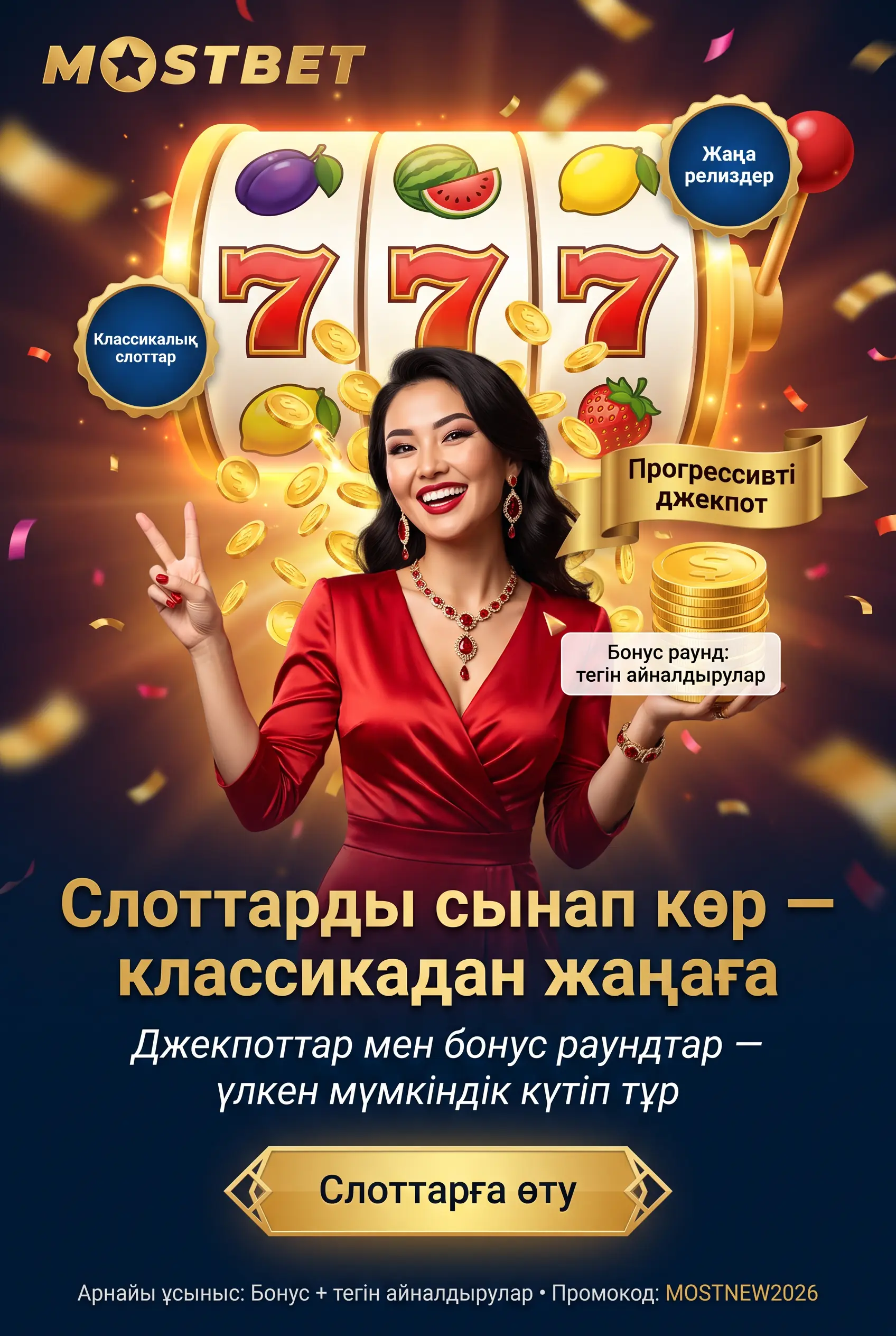 Переход к слот-автоматам Mostbet